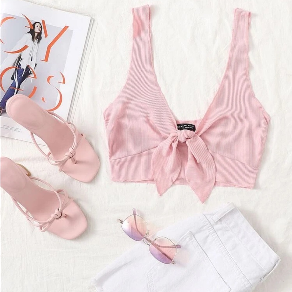 Knot Front crop top tank top